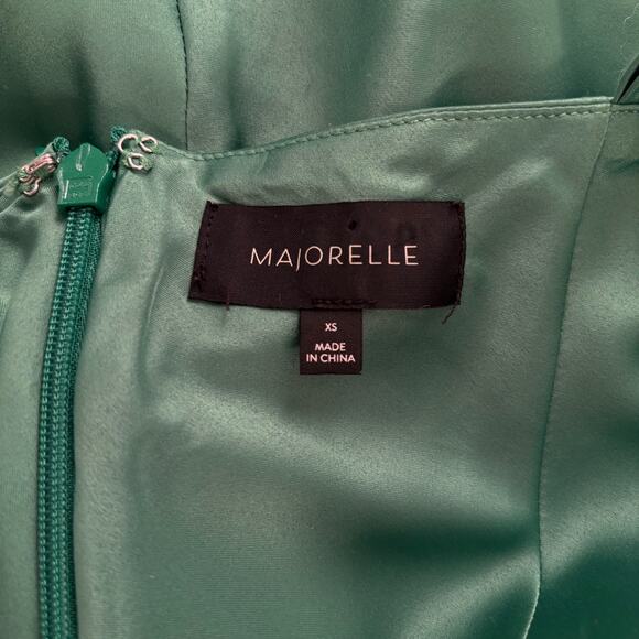 MAJORELLE LAURENA GREEN SATIN MINI DRESS WOMEN SIZE XS - Picture 15 of 16